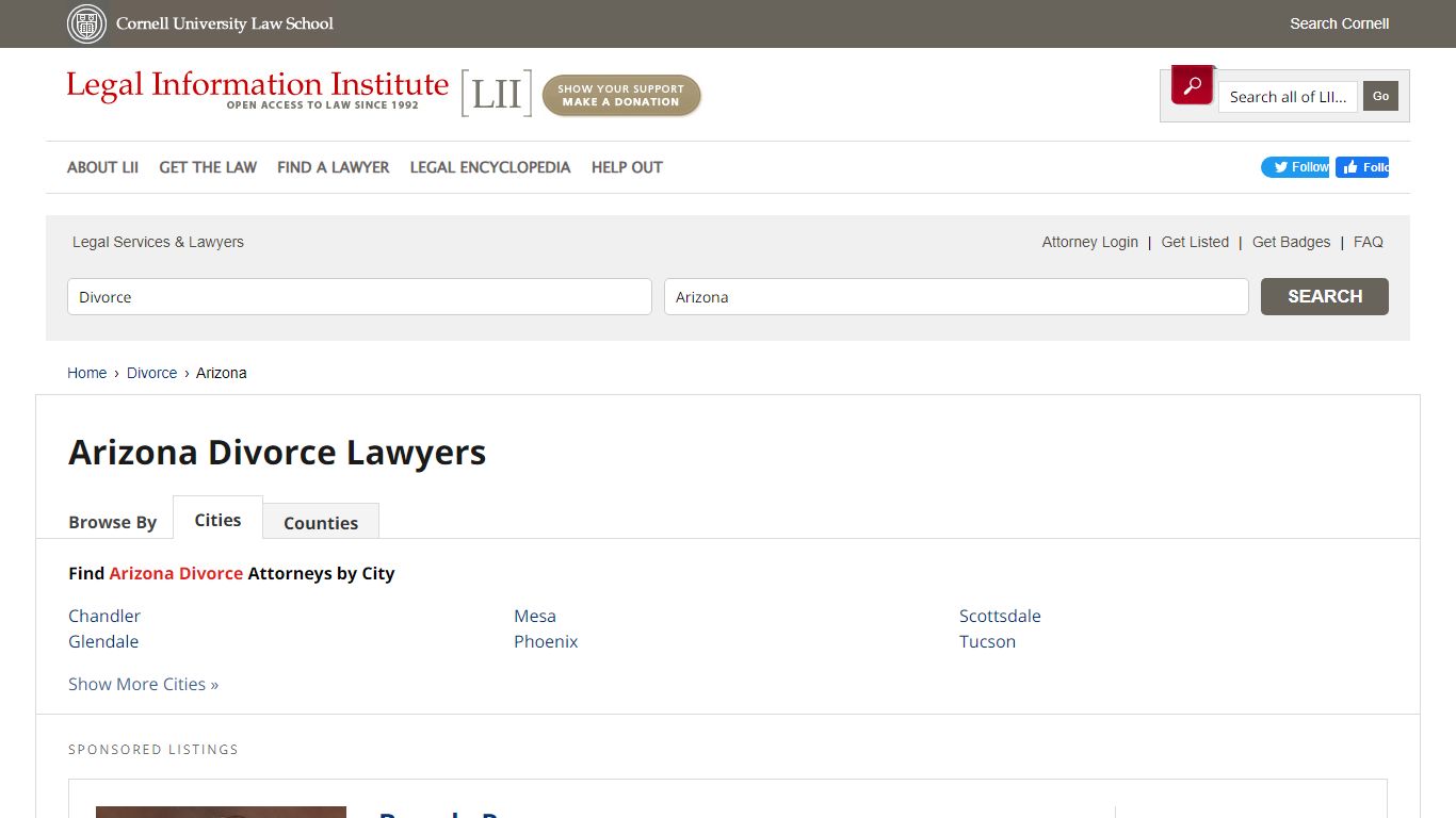 Arizona Divorce Attorneys - LII Attorney Directory